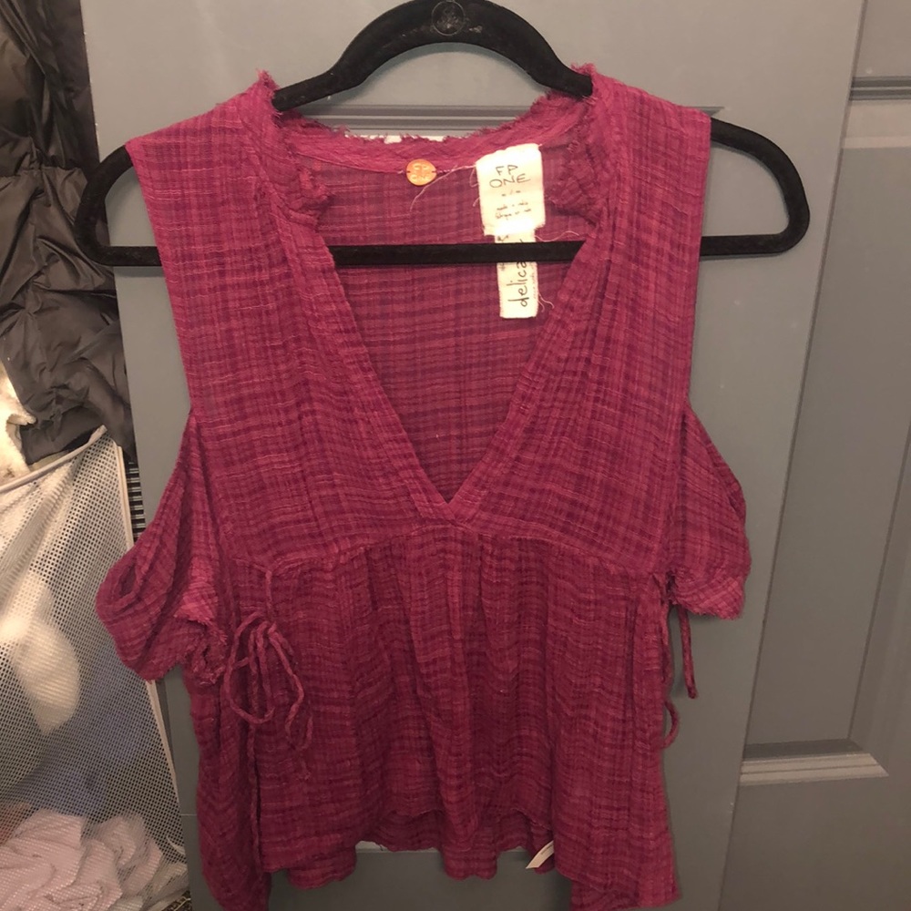Free people maroon shirt
